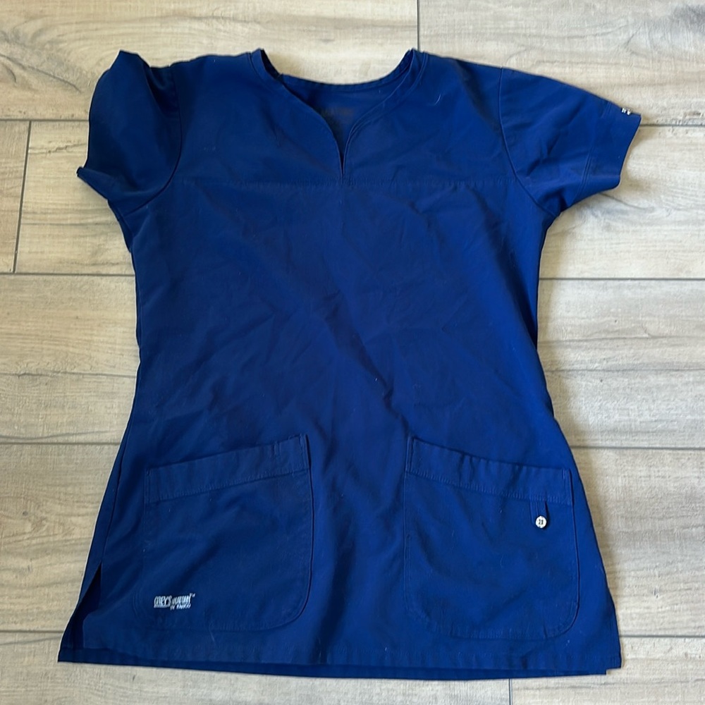 Grey’s Anatomy Signature scrub top size small, navy